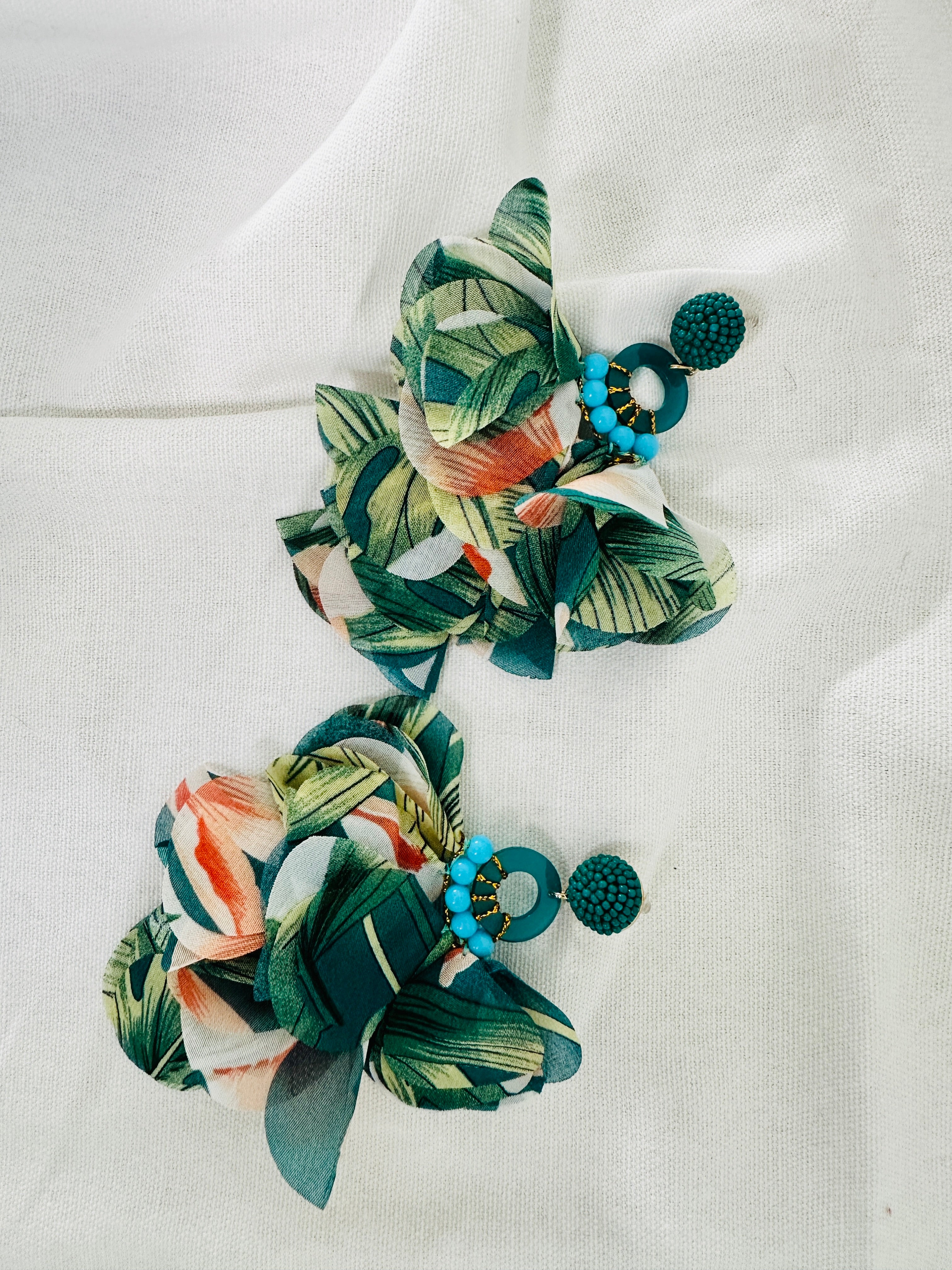 Tropical Bloom Statement Earrings for fall🌺🌿